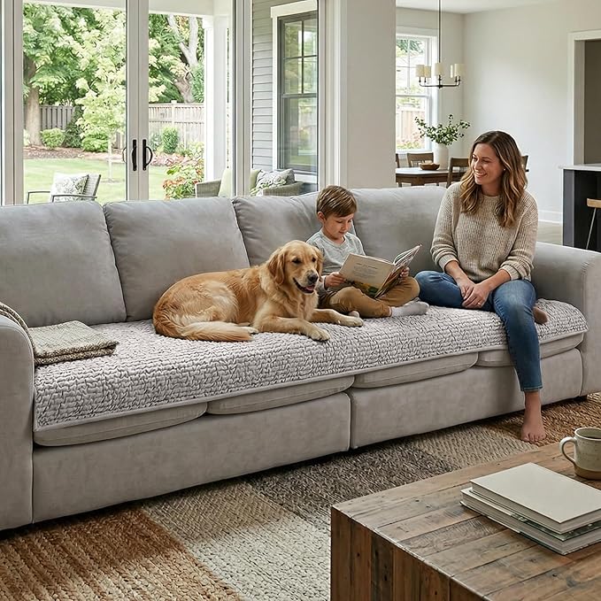 PAULATO BY GA.I.CO. Waterproof Blanket – 24x86” Changing Absorbent Pad for Incontinence – Machine Washable Stain-Resistant Protector for Couch Sofa or Bed – Reusable Waterproof Cover - Light Grey