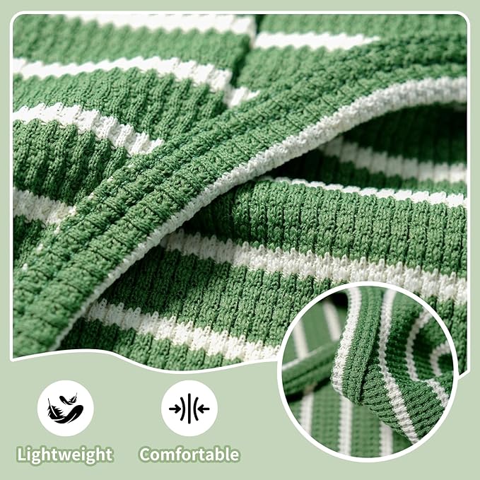 Dog Clothes, Stripe Dogs Shirts for Small & Medium Breeds, Pet Tank Top, Breathable Waffle Fabric Puppy Outfit, Shirt for Chihuahua, Yorkie, Dachshund, Corgi (Ocean, Small)