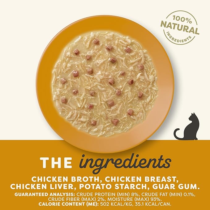 Applaws Natural Wet Cat Food in Gravy, Made with Limited and Natural Ingredients, No Artificial Additives, High Protein, Chicken & Liver in Gravy (24 x 2.47oz Cans)