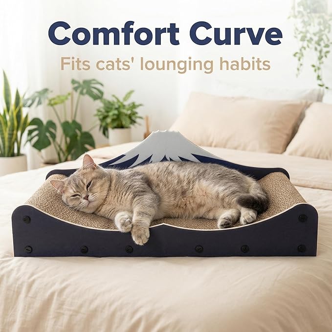 Cat Scratcher Bed Wear-Resistant Large Cats Scratching Bed Sofa Long Lasting Scartching Pads for Indoor Cats, Furniture Protector,Dual-Purpose-Scratch Claws and Sleep,The Shape of Mountains