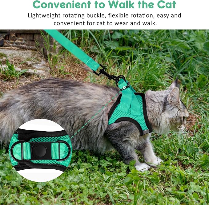 Cat Harness for Walking Escape Proof 2 Pack, Lightweight Kitten Harness, Easy Control Breathable Cat Vest with Reflective Strip (No Leash)