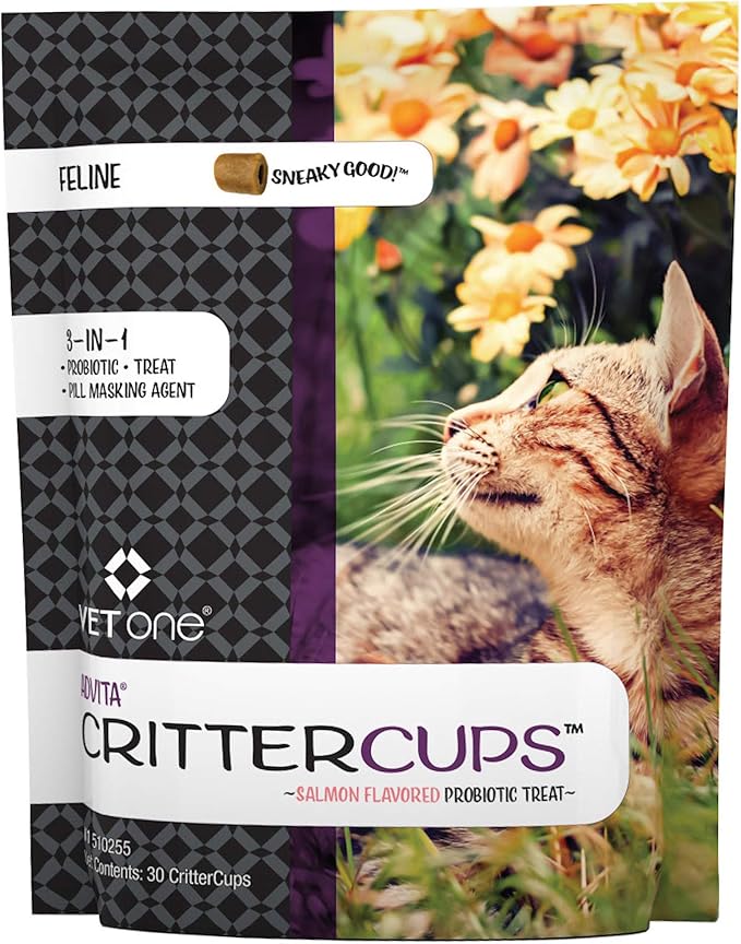 VetOne Advita CritterCups 3 in 1 Probiotic Treats for Cats 30 Count, 313985017131
