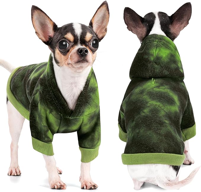 Vibrant Dog Hoodie with Convenient Leash Hole – Stylish and Cozy Sweatshirt for Small, Medium, and Large Dogs, Perfect for Walks, Casual Outings, and Everyday Comfort.Green S
