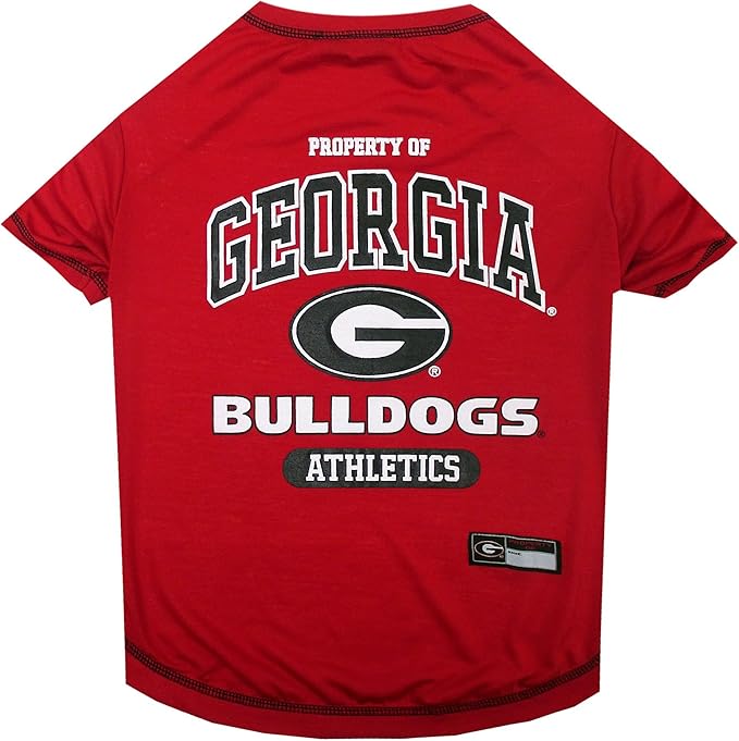 Pets First Collegiate Georgia Bulldogs Dog T-Shirt, X-Large. - Licensed Shirt for Pets Team Colored with Team Logos.- Premium Stretchable Materials for The Comfrot of Your Dog & Cat.