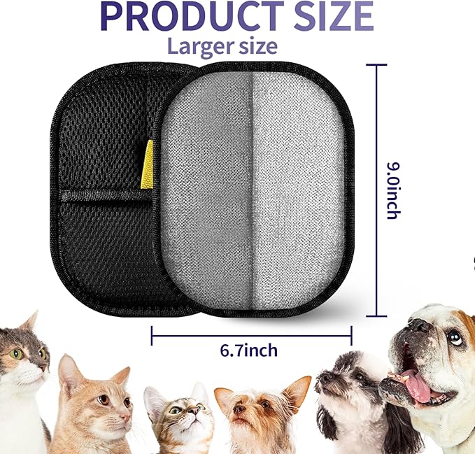 Hair Remover Glove,2026 Updated Cat and Dog Hair Removal Tool.Reusable Electrostatic Hair Removal Gloves.Suitable for Sofas,Bed Sheets,Clothing,Car Seats. (1)
