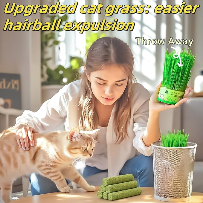 Cat Grass Treat Cats Toy 250g/8.82oz Freeze Dried Catnip Toys Kitten Chew Stick for Removal Hairballs for Cleaning Teeth Indoor Kitty Dental Care Lickable Edible Snack
