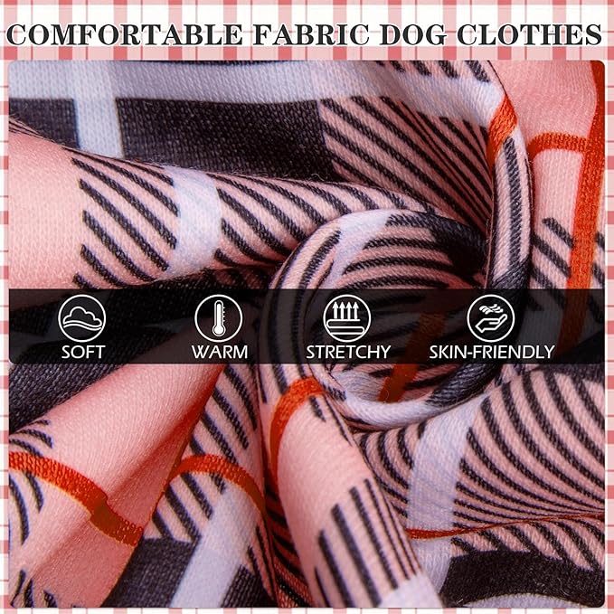 EXPAWLORER Plaid Cat Hoodie - British Style Warm Cat Sweater Shirt with Leash Hole,Pet Clothes Outfits,Winter Coat Apparel for Puppy Cats Girl Boy-Kitten Apparel,Pink S