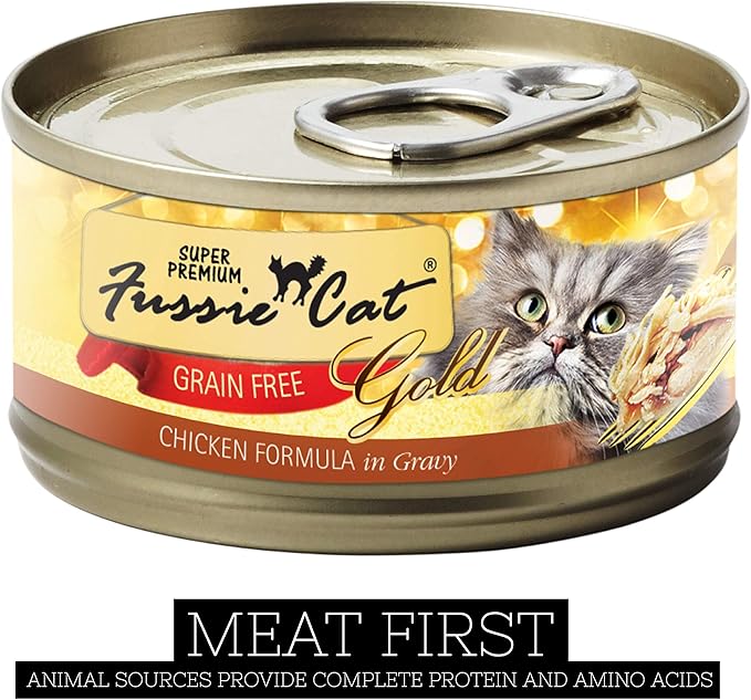 Fussie Cat Super Premium Chicken Formula in Gravy Grain-Free Wet Cat Food 2.82oz, case of 24