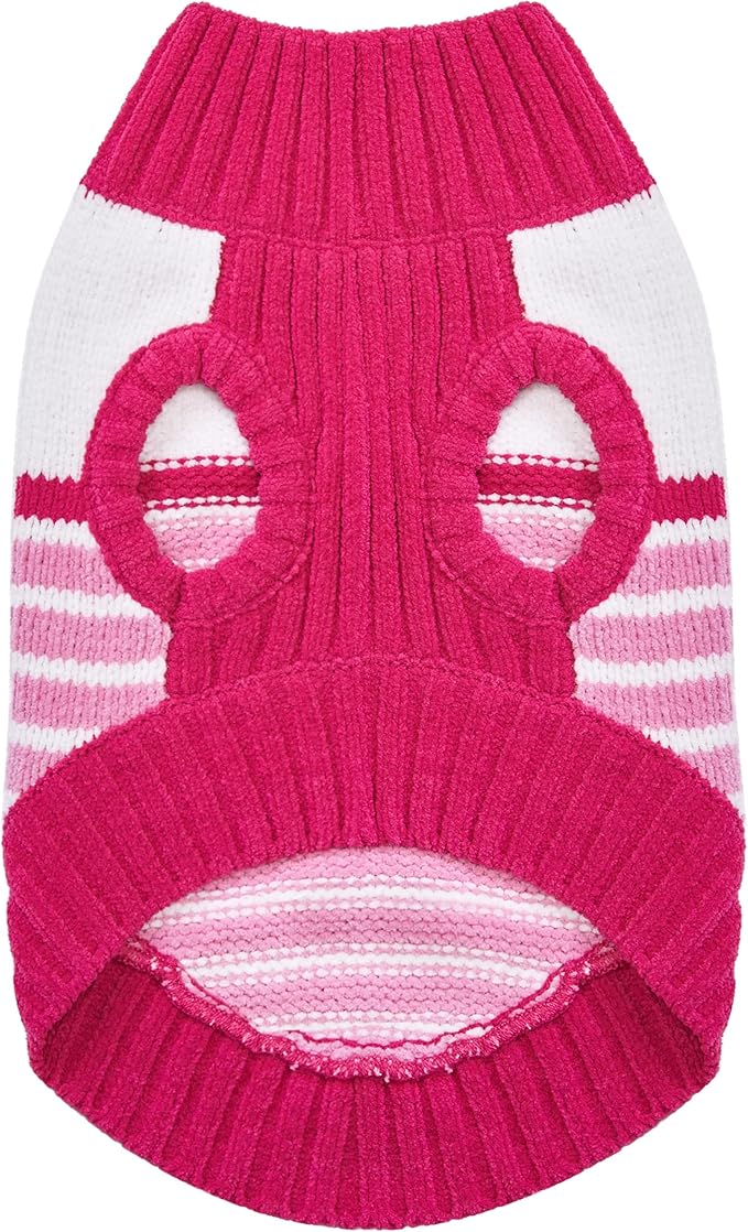 Blueberry Pet Pinky Princess Designer Chenille Dog Sweater in Pinky Princess, Back Length 20", Pack of 1 Clothes for Dogs