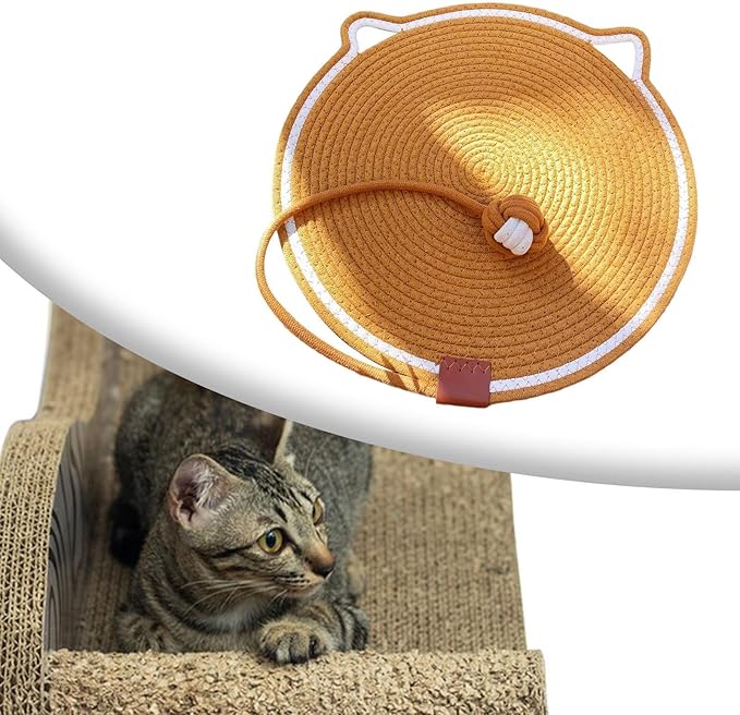 Cat Scratch Scratching Pad Lightweight Sleeping Bed Anti Slip for Sofa Couch Floor with Ball Furniture Protector, Caramel
