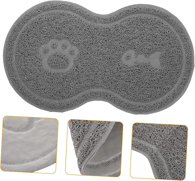 Pet Placemats for Food Water Cat Litter Mat Non Mat for Pets Grey Sturdy Easy to Maintain