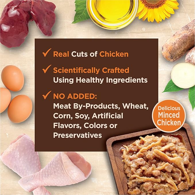 Wellness CORE Tiny Tasters Minced Adult Wet Cat Food,Natural,Protein-Rich,Grain Free,1.75-Ounce Pouch,(Chicken),(Pack of 24)