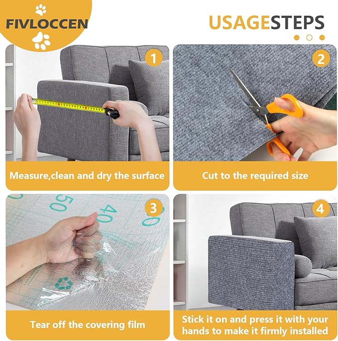 78.7"x15.8"Self-Adhesive Climbing Cat Scratch Protector Pads - Trimmable Furniture Guard for Sofa, Walls & Floors, DIY Cat Tree/Tower/Bed, Replaceable Scratch-Resistant Mats (Beige)