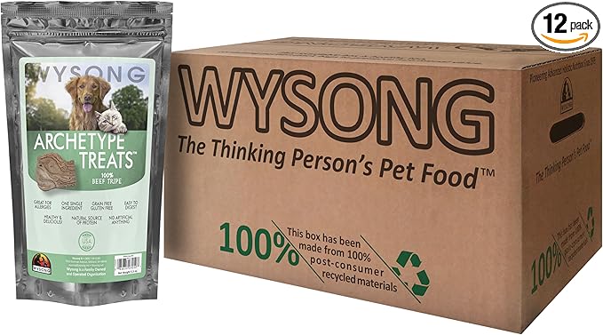 Wysong Archetype Treats Beef Tripe Case of 12-5.5 oz. Bags