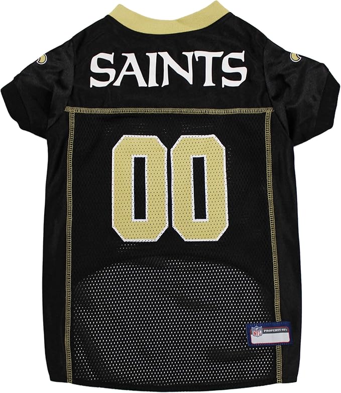 Pets First NFL New Orleans Saints Dog Jersey, Size XX-Large, Football Shirt Costume for Pet, Dog Sports T-Shirt, NFL Team Clothing for Cats, Licensed Pet Apparel Available in 7 Sizes and 32 Teams