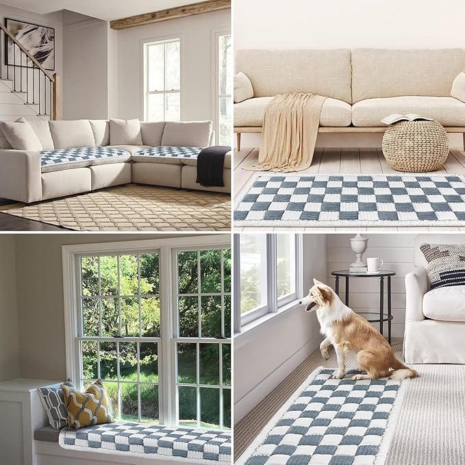 FUNYKICH Dog Couch Cover Protector(27.6 x 70.9 Inch), Soft Couch Cushion for Dogs Washable, Non Slip Pet Couch Covers for Sofa, Blue-Grey