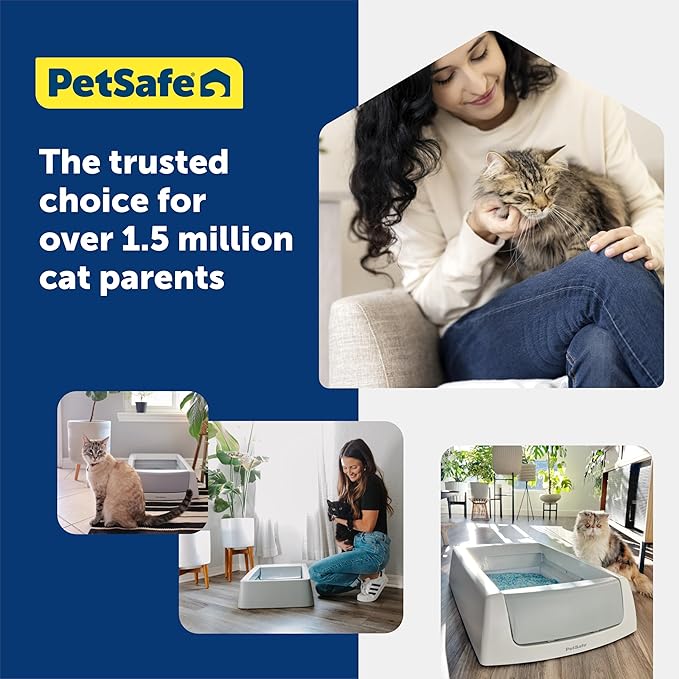 PetSafe ScoopFree Crystal Cat Litter & Refill Tray with Lid, Fragrance Free, 4.3 Lb Bag with Each Tray, Pack of 3