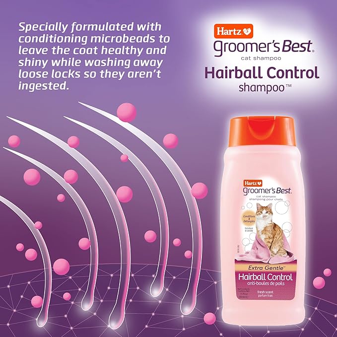 Hartz Groomer's Best Cat Shampoo, Extra Gentle Hairball Control, 15 Ounces (Pack of 2)