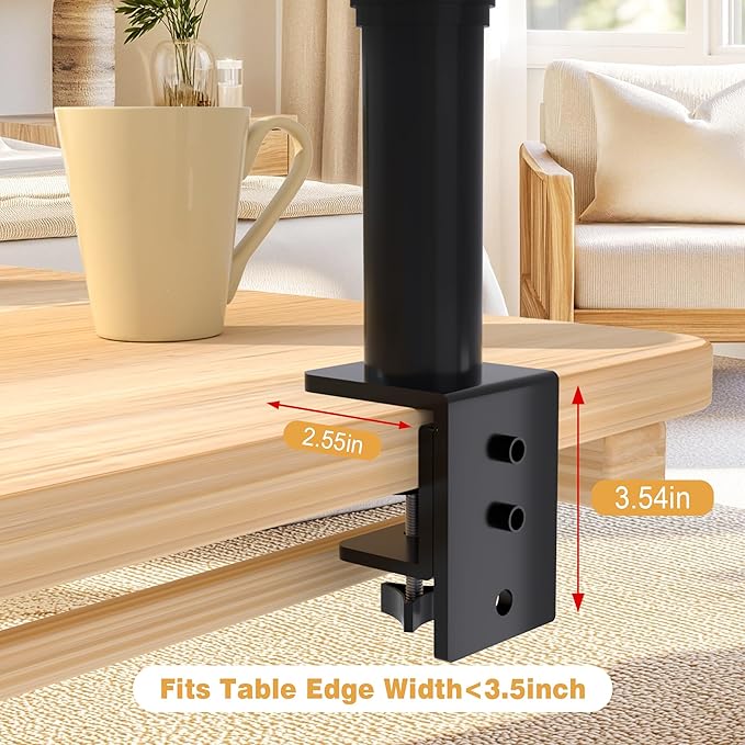 Cat Desk Bed for Indoor, 15.75" Double Cat Beds for Desk with Mats, 360° Rotating & Height Adjustable, Each Supports up to 22kg/48.5 lb, Modern Furniture for Office Desks and Gaming Tables