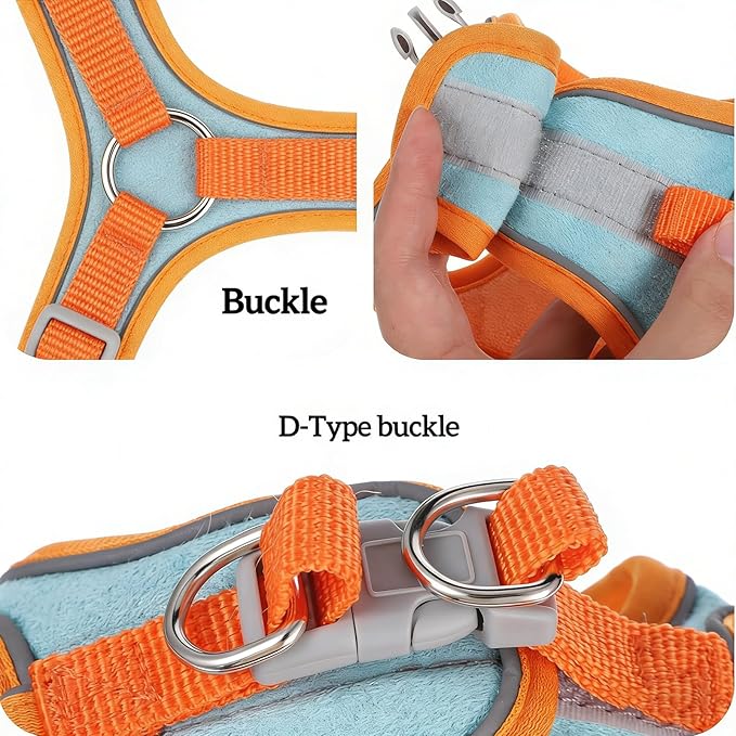 Escape-Proof Cat Harness and Leash Set, Soft Breathable Mesh Vest Style Cat Harness, Adjustable Step-in Cat Harness for Walking, Easy Wear Outdoor Harness for Small Medium Cats (M-4-9lb)