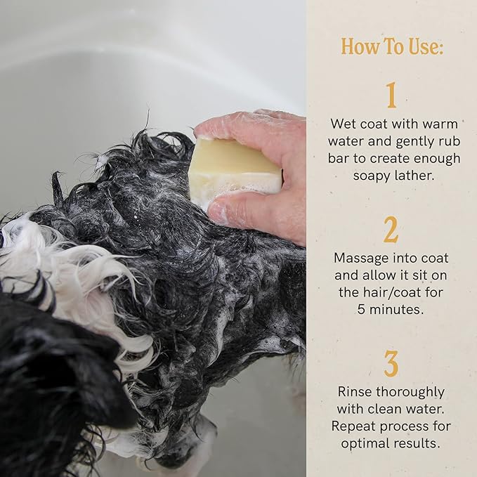 J.R.LIGGETT’S Natural Dog Shampoo Bar for Sensitive Skin - 100% Detergent Free, Non-GMO, Tear-Free Formula Gently Calms Dry, Itchy Skin - Safe for Puppies and for Regular Use - 3.5 oz Bar