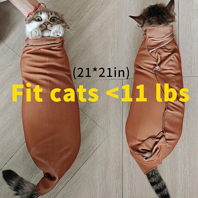 Oncpcare 2PCS Cat Wrap for Cutting Nails, 21x21in Self-Adherent Pet Cat Grooming Wrap for Medicine, Nail Clipping, Teeth Brushing, Ear Cleaning | Anti-Escape Anti-Bite Anti-Scratch (Solid)
