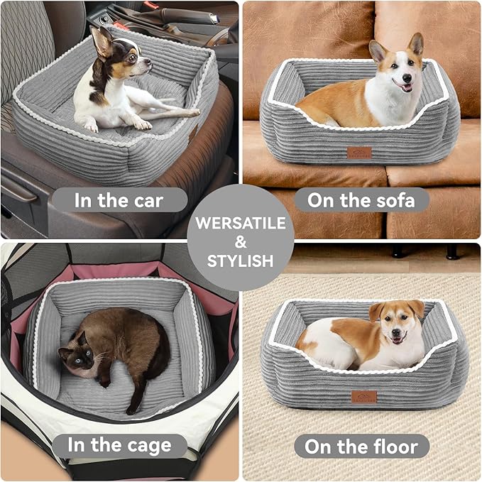 Zerbuger Orthopedic Dog Bed for Medium Dogs,Dog Sofa Beds Supportive Foam Pet Couch Bed with Removable Washable Mat and Nonskid Bottom (Medium, Grey)