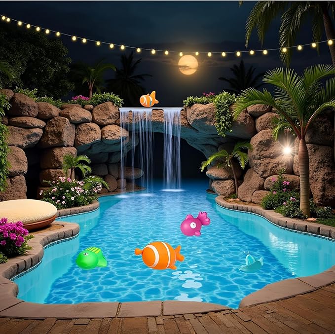 6 Pcs Pool Cat Interactive Toy, Cat Pool Toys, Floating Water Toy, Pet Kitten Swimming Bathing Fish Toy,Bath,Sensory Toys, for Cats for Endless