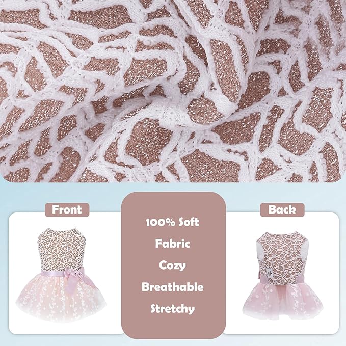 CuteBone Dog Birthday Dress Girl Puppy Skirt Tutu Cat Wedding Outfit Pet Party Clothes for Small Dogs Costume DD23XXS