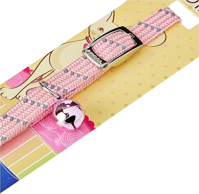 Ancol Reflective Softweave Elastic Cat Collar Pink