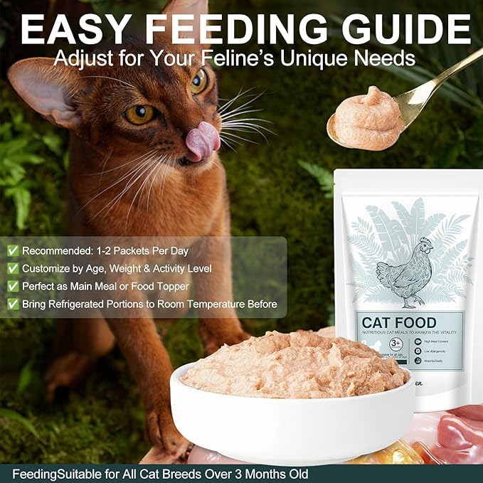 Lickable Creamy Cat Treats for Adult & Senior Cats, Premium Wet Pet Food Delectables Bisque for Cats Dogs Chicken Recipe Protein-Rich - (Pack of 10) 2.8 oz Pouches (Chicken Lickable Wet Pack of 10)