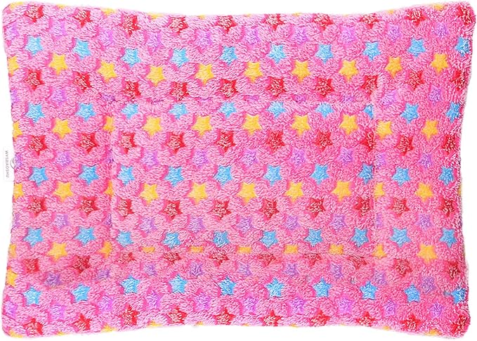 FJWYSANGU Fluffy Pet Cat Blanket Soft Coral Velvet Pet Puppy Cushion Mat Warm Cover Soft Pad Mat(Star V2/Pink,Large)