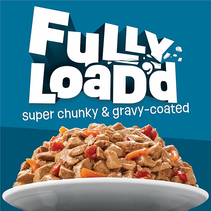 Purina Friskies Fully Load’d Wet Cat Food Variety Pack with Chicken, Salmon, or Tuna in Wet Cat Food Gravy - 5.5 Ounce (Pack of 12)
