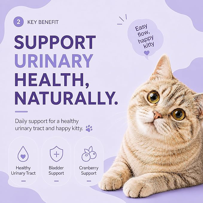 PAWLI Urinary Health Lickable Cat Treats, Squeeze Cat Treats for Urinary Tract Support, Cat Treats with Cranberry, Grain-Free, 7 Count (3.5 oz Total)
