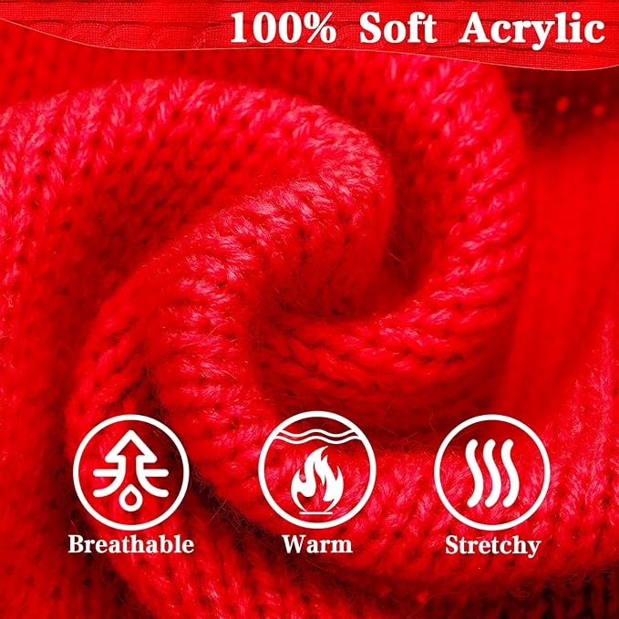 PUPTECK Winter Dog Cat Sweater Coat - Soft Cold Weather Clothes Knitwear for Kitties & Small Dogs Indoor Outdoor Walking Warm, Knitted Classic for Doggies Kitties Girls Boys, Red S