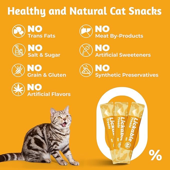 Just Try 20 Tubes Natural Fish Oil Cat Treats for Skin and Coat with Omega Oils, Taurine and Vitamin E, 0.5 Ounces Each Tube