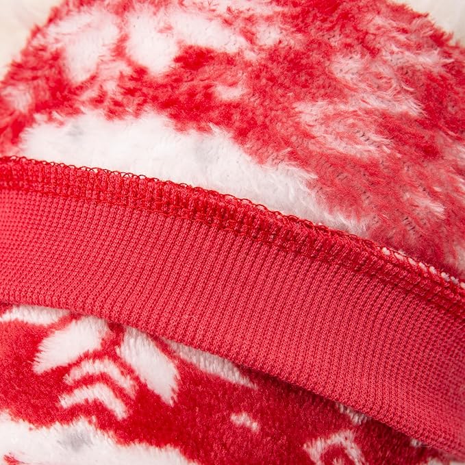 POMIU Dog Sweater, Dog Sweaters for Small Medium Dogs or Cat, Warm Soft Flannel Pet Clothes for Dogs Girl or Boy, Dog Shirt Coat Jacket (Xmas Red+Xmas White, Large)