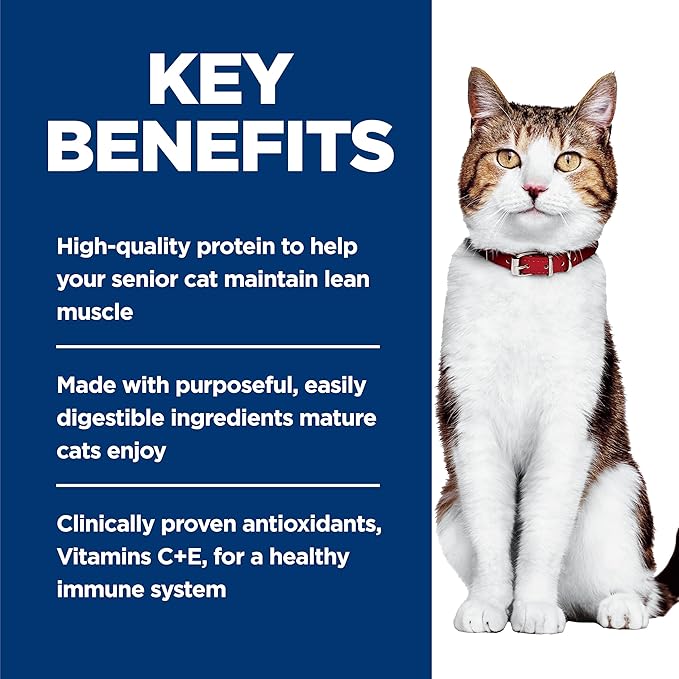 Hill's Science Diet Adult 7+ Wet Cat Food, Turkey Minced, 5.5 oz. Cans, 24-Pack