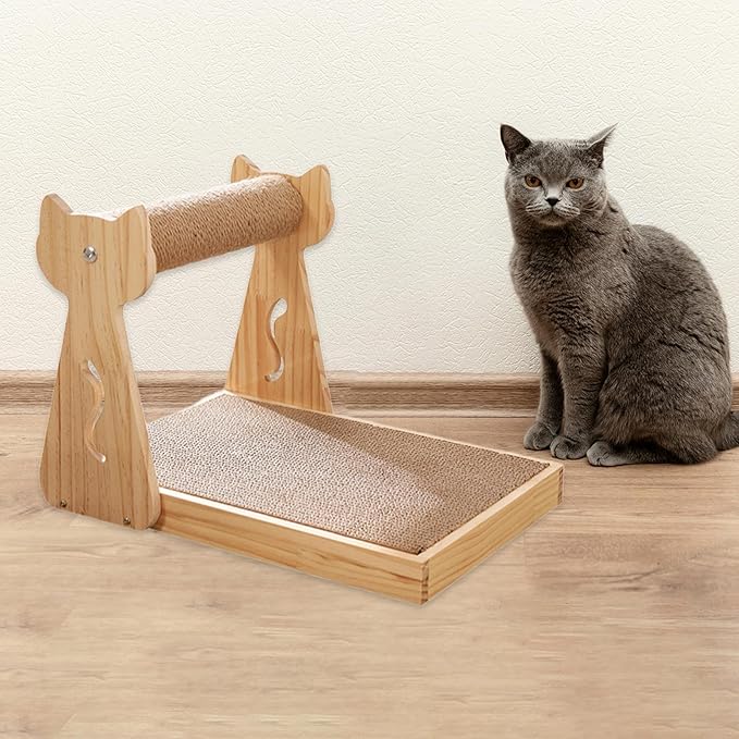 Cat Scratcher Lounge Bed Multi-Functional Scratching Mat Board for Kittens Playing Sleeping Training Furniture Protector- Without Ball
