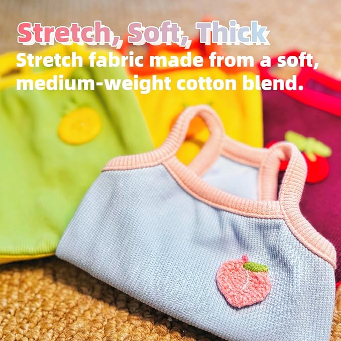 4-Piece Tiny Pet Clothes, Candy Colored Plush Sweater Shirts for Newborn/Teacup Cats & Dogs (e.g., Chihuahuas, Yorkies), Bunnies, and Other Small Animals (Sweet Fruit, XXS (1.5-3 lbs))