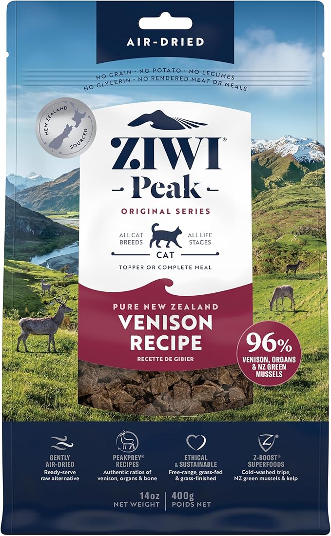 ZIWI Peak Air-Dried Cat Food – Venison - All Natural, High Protein, Grain Free, Limited Ingredient w/ Superfoods (14oz - pack of 1)