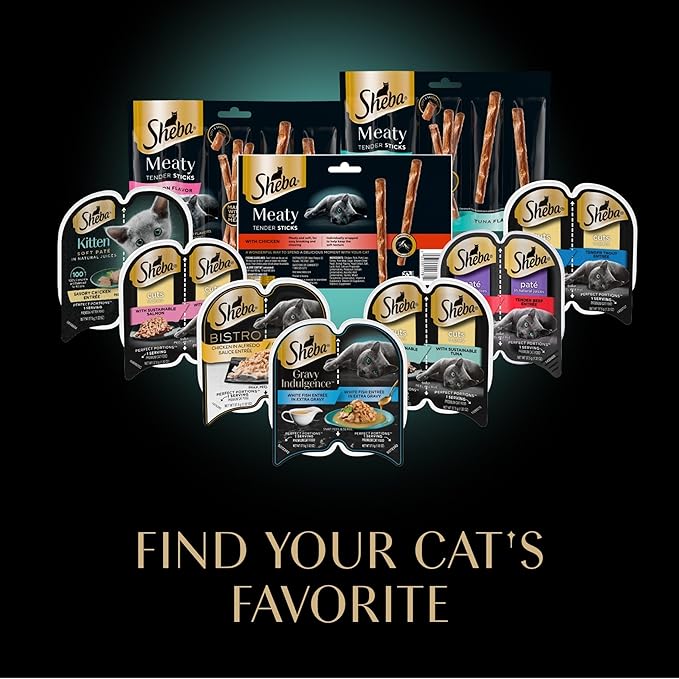 Sheba Meaty Tender Sticks Cat Treats Chicken, Tuna Flavor, or Salmon Flavor, 0.14 oz., 70 Count