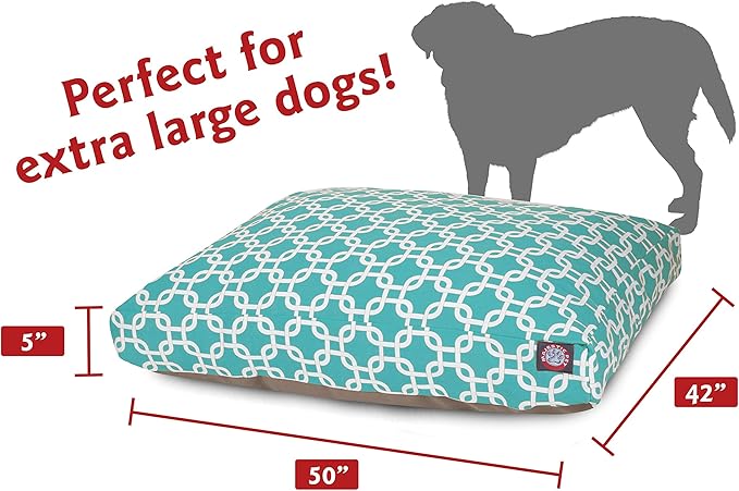 Teal Links Extra Large Rectangle Indoor Outdoor Pet Dog Bed With Removable Washable Cover By Majestic Pet Products