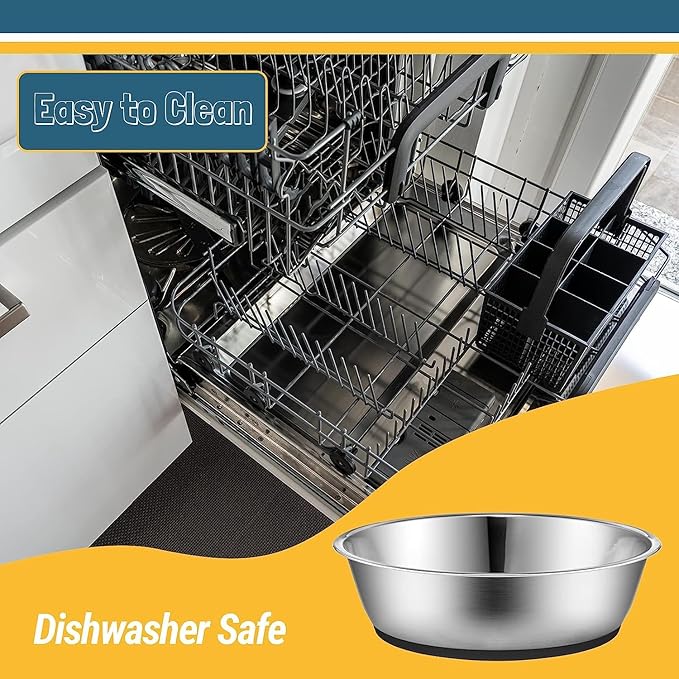 PEGGY11 Lightweight Stainless Steel Cat Bowls - 1.8 Cup, 2 Pack