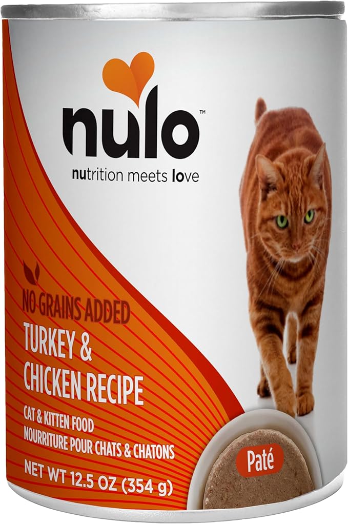 Nulo Turkey & Chicken Recipe Pate Wet Canned Cat Food,12.5 Ounce,(Pack of 24)