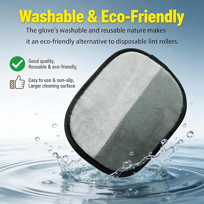 Pet Hair Removal Glove for Cats & Dogs, Reusable Pet Glove for Dogs & Cats, Easy Hair Remover for Short and Long Fur, Pet Shedding Glove for Home Furniture Cleaning (2 Pcs)