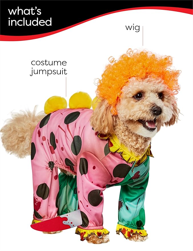 Rubies Clown Pet Costume for Dogs or Cats, Large