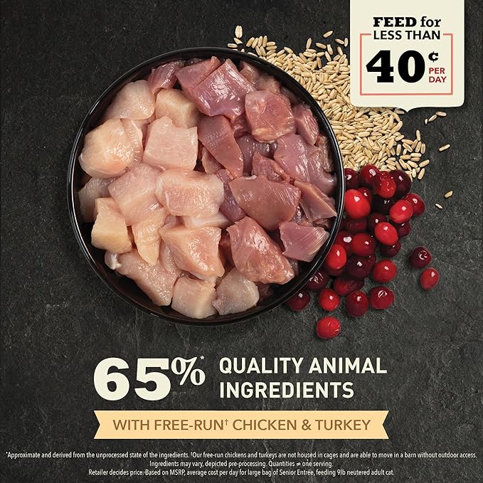ACANA Dry Cat Food for Seniors Senior Entrée Chicken Turkey and Duck 10lb Bag