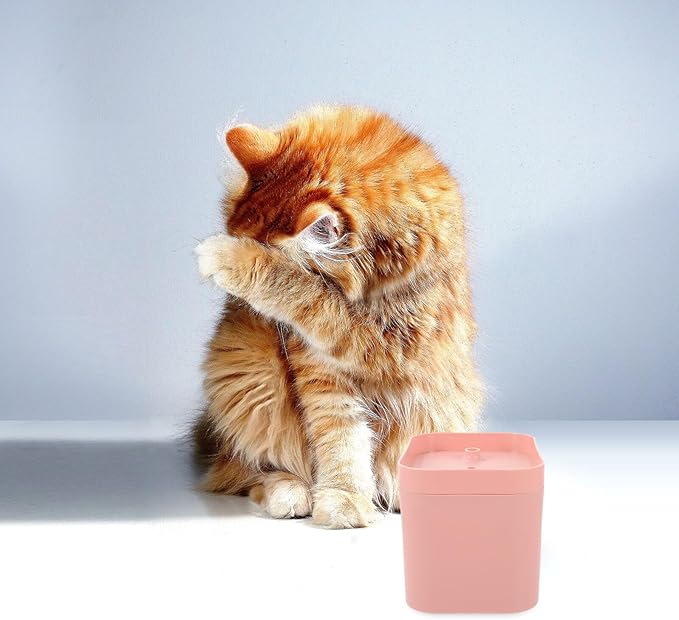 SHOWERORO Automatic Cat Water Fountain Pink with Silent Motor Portable Circulation Water Dispenser for Indoor Pets Energy Saving Electric Feeder for Cats and Dogs Elegant Flower Shape Outlet