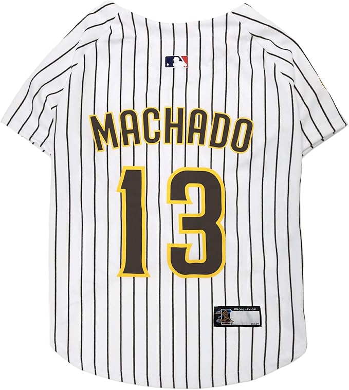 MLB San Diego Padres Dog Jersey - MLBPA MANNY MACHADO PET JERSEY, Medium. CUTEST MLB BASEBALL JERSEY for DOGS & CATS